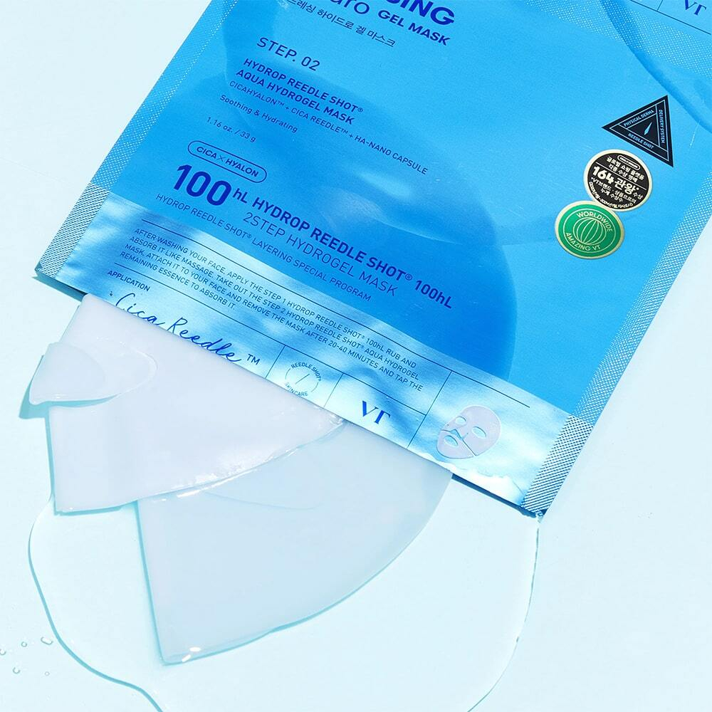 VT Cosmetics Hydrop HL Reedle Shot 100 2 Step Hydrogel Mask увлажняющая гидрогелевая маска с микроиглами
