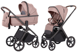 Коляска Carrello Vector CRL-6550 и автокресло Cybex Aton S2 Hibiscus Red 3 в 1 Cupcake Beige