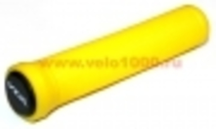 Грипсы без фланца, 145мм, с заглушками,жёлтые,мягкие, аналог Longneck Soft. VLX лого, без уп.