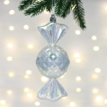 Елочная игрушка «Сладкая конфетка» 6,3*6,3*15 см, Серебро