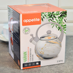Чайник 2л со свистком "Алые цветы" тм Appetite