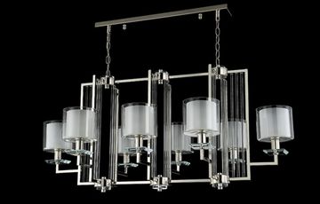 Люстра подвесная 8*Е14 NICOLAS SP8 L1000 NICKEL/WHITE никель/белый Crystal Lux