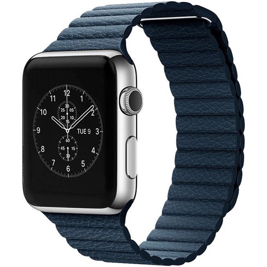 Apple Leather Loop for Apple Watch 42|44|45|49mm M Cosmos Blue «Синий космос» MQV52ZM/A