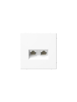 Розетка компьютерная 2-м ArtGallery RJ45 + RJ45 кат.5E механизм бел. SE GAL000185