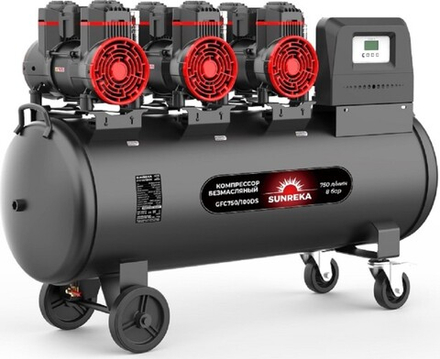 Компрессор поршневой безмасляный SUNREKA GFC750/100DS малошумный 216119