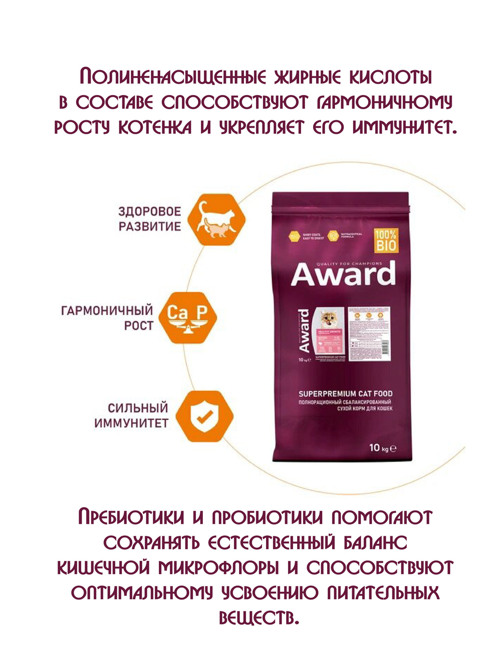 Сухой корм для котят с 1 мес. Индейка и курица