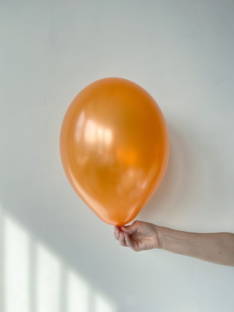 B Шар металлик 12"/30 см оранжевый Экстра Bright Orange (БГ-17)