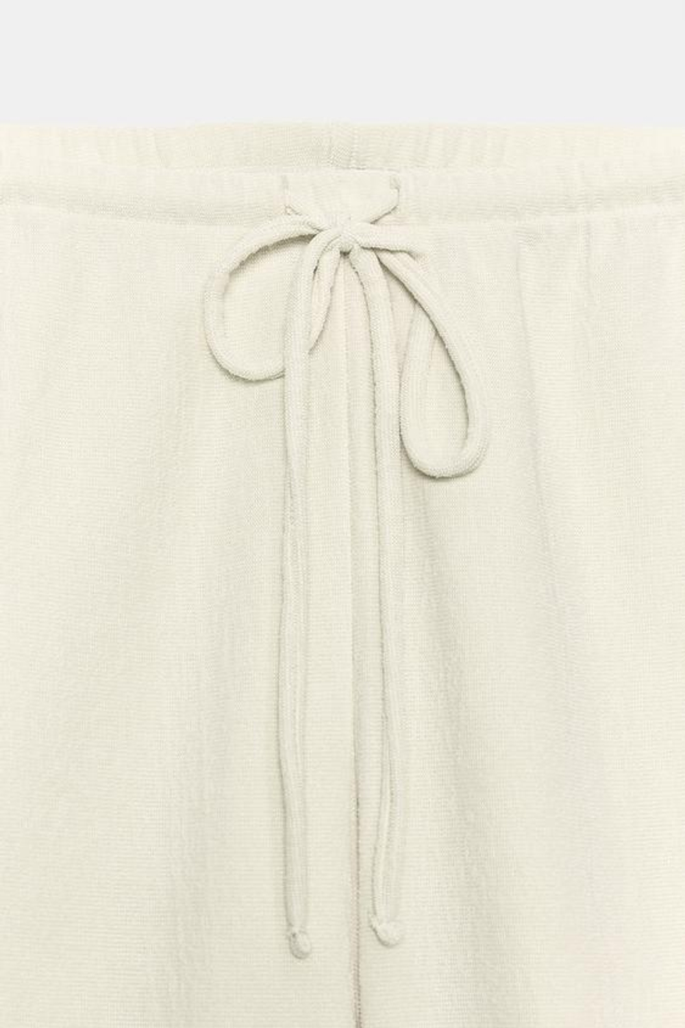 ZARA БРЮКИ ПРЯМОГО КРОЯ В СТИЛЕ РУСТИК, ЭКРЮ