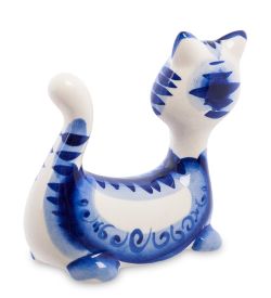 ГЛ- 355 Фигурка «Кот-Пряник» (Гжельский фарфор)