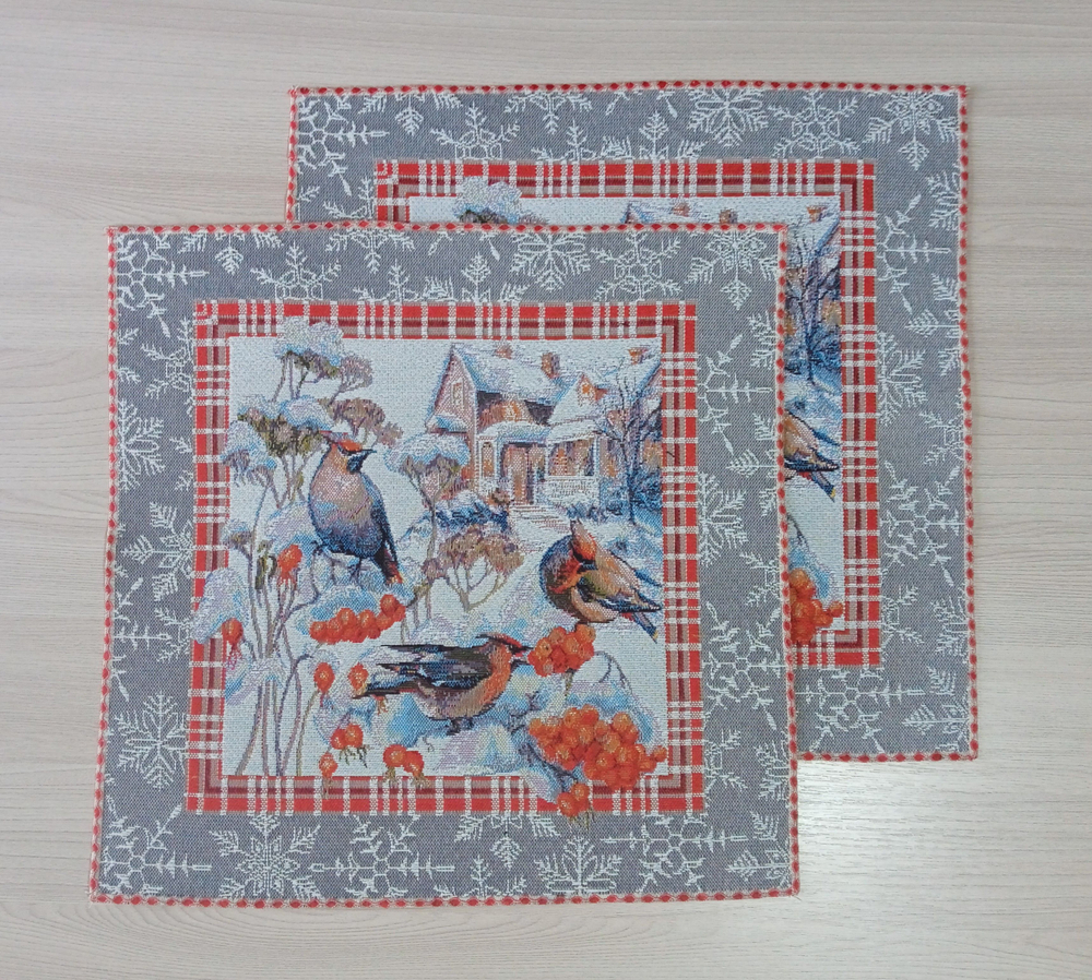 Набор декоративных сервировочных салфеток Свиристель усадьба (40х40) 2шт