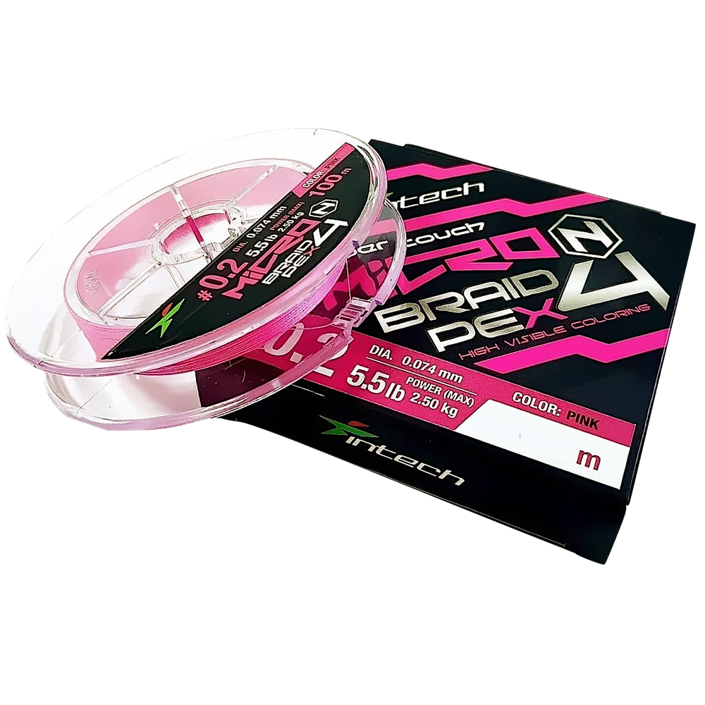 Шнур Intech Micron Braid PE X4 100м Pink -