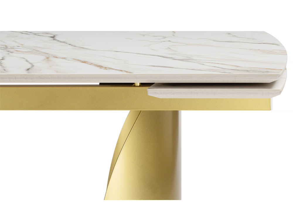 Керамический стол Woodville Готланд 160(220)x90 бежевый (fnz9206037), золото