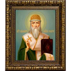 Нифонт Печерский, Новгородский святитель, епископ. Икона на холсте.