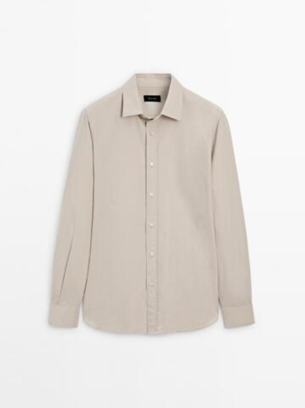 Massimo Dutti Рубашка из 100% хлопка, бежевый