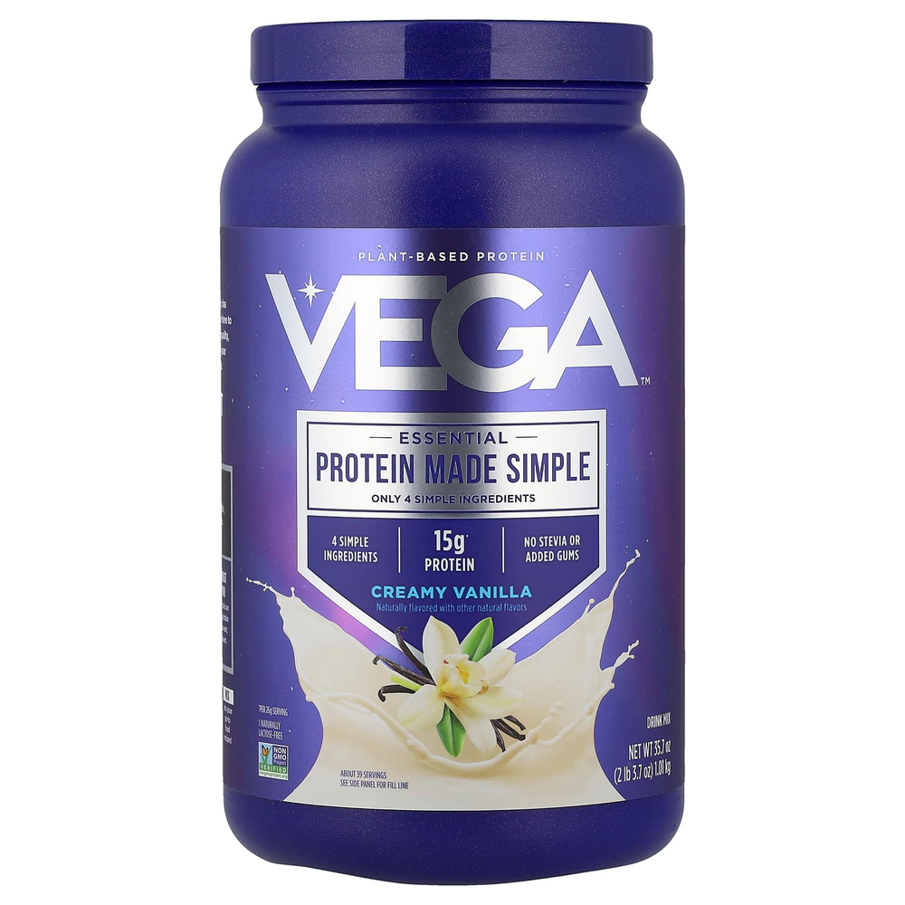 Vega, Essential, Protein Made Simple, протеин, со вкусом ванили, 1,01 кг (2 фунта, 3,7 унции)