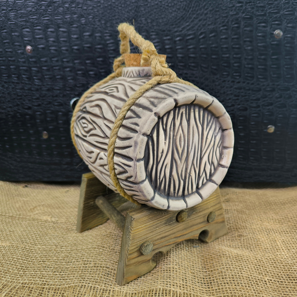 Керамическая бочка для вина на подставке, 2,5 л.