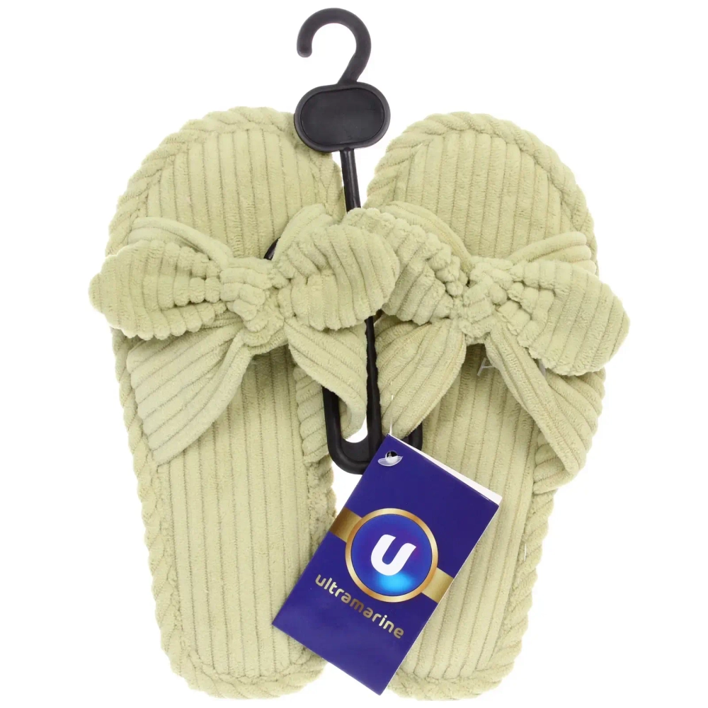 Тапочки женские домашние «COZY», цвет зелёный, р-р 36-37