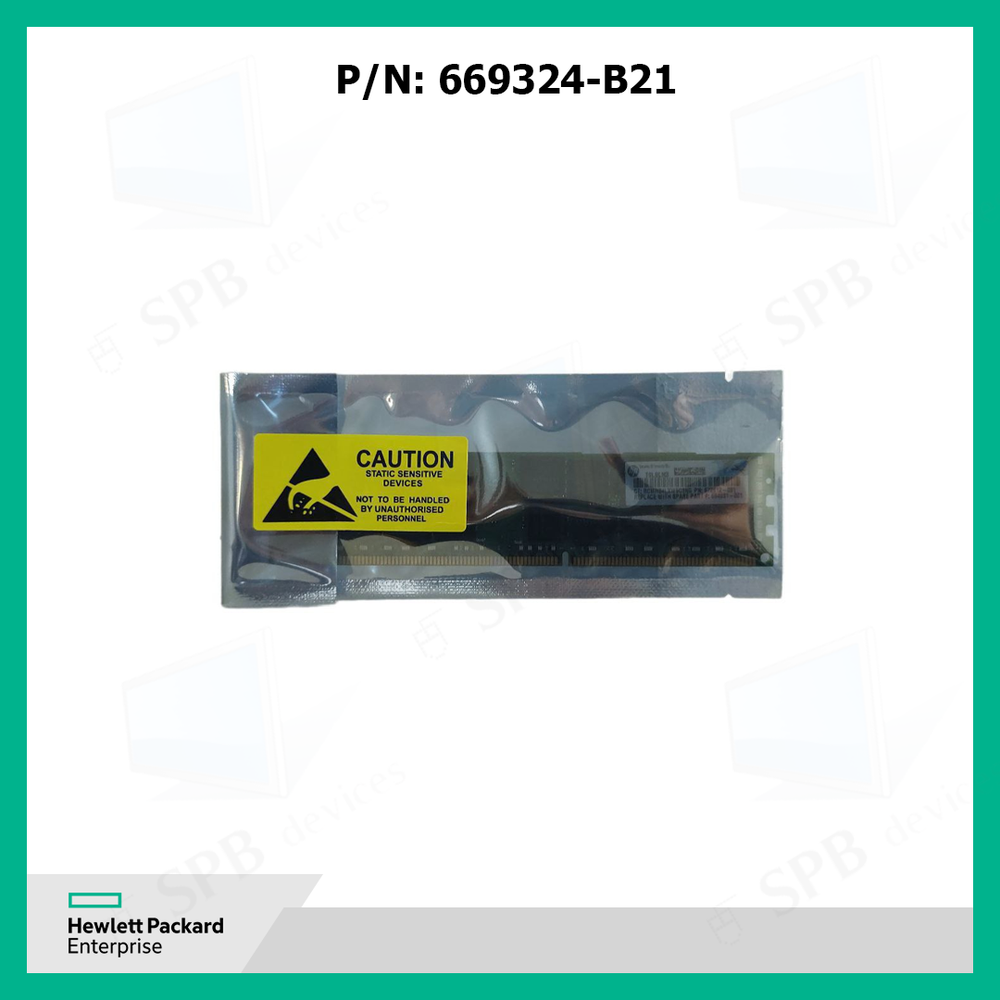 Модуль памяти HP 669324-B21 HP 8GB (1x8GB) Dual Rank x8 PC3-12800E (DDR3-1600) Unbuffered CAS-11 Memory, 669239-081, 684035-001