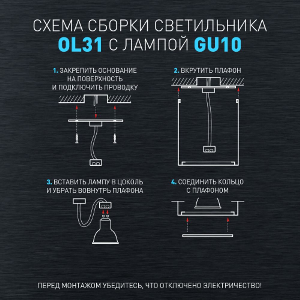 Светильник настенно-потолочный спот ЭРА OL31 BK MR16 GU10 IP20 черный