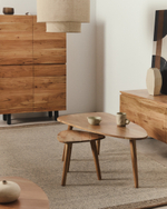 Журнальный столик Duvani из массива акации с выбеленной отделкой Ø110 x 60