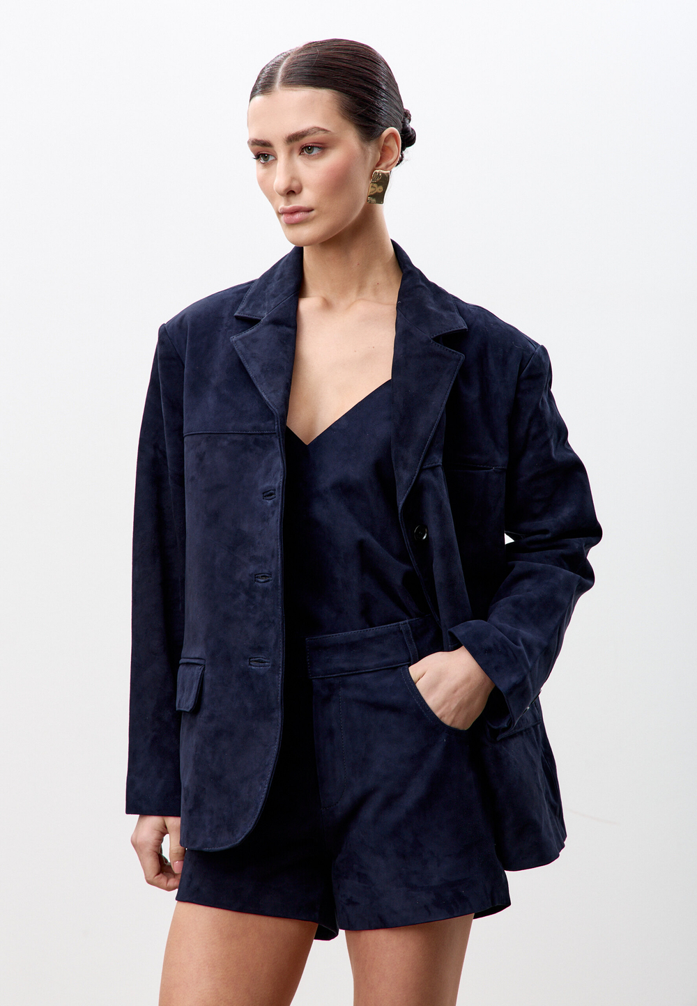 Жакет из натуральной замши