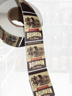 Наклейки на бутылки "BOURBON" Бурбон Блестящие 10 шт.