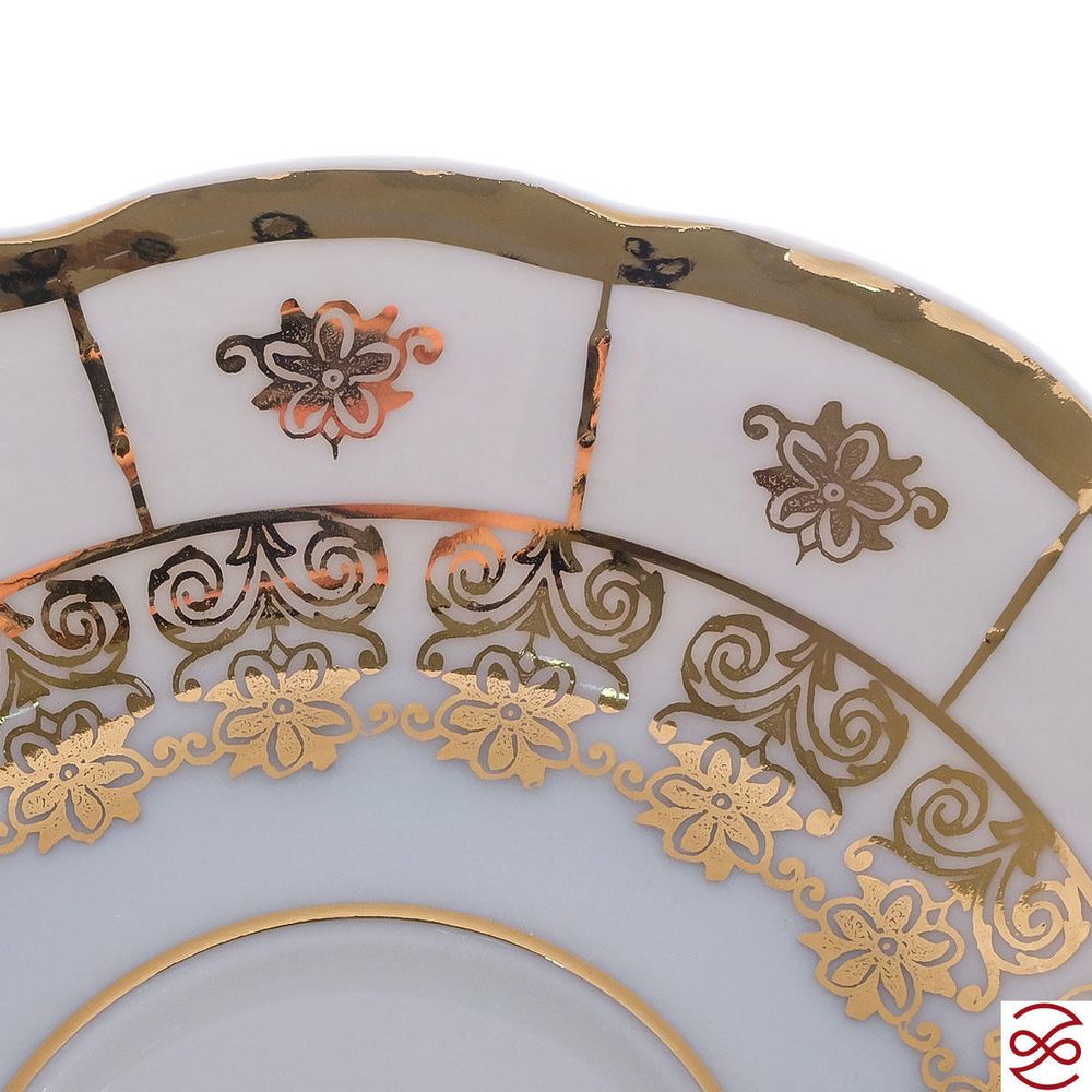 Набор кофейных пар Thun Менуэт золотой орнамент 165мл(6 пар)