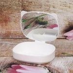 Зеркало настольное с органайзером для косметики «Beauty - Cat», цвет белый, 17*13*6,5см