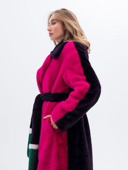 Шуба искусственная, фуксия, Северина
