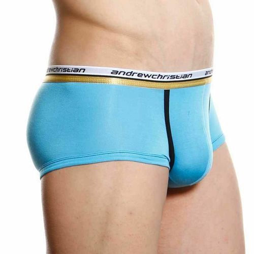 Мужские трусы хипсы голубые Andrew christian Slim Focus Brief Blue