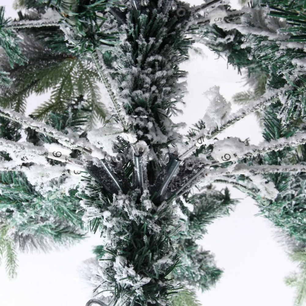 Ёлка «Снежная рапсодия» 180 см, ПВХ+Леска, шишки, белый иней (720 веток)