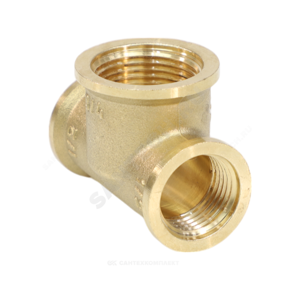 Тройник латунь переходной Ду 15х20х15 (1/2"х3/4"х1/2") ВР VALFEX VF.750.L.012.034.012
