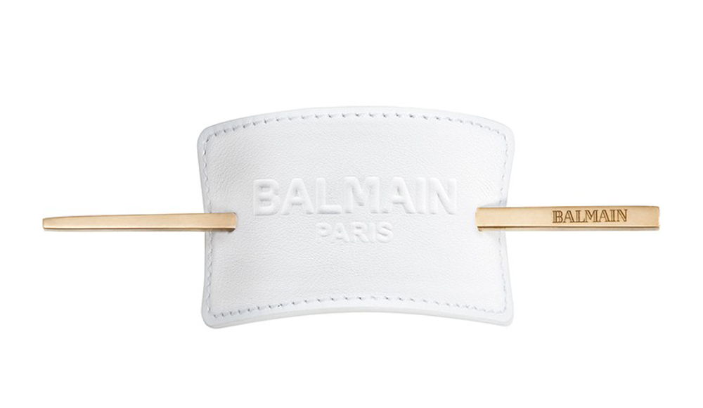 Balmain Hair Белая кожаная заколка со шпилькой