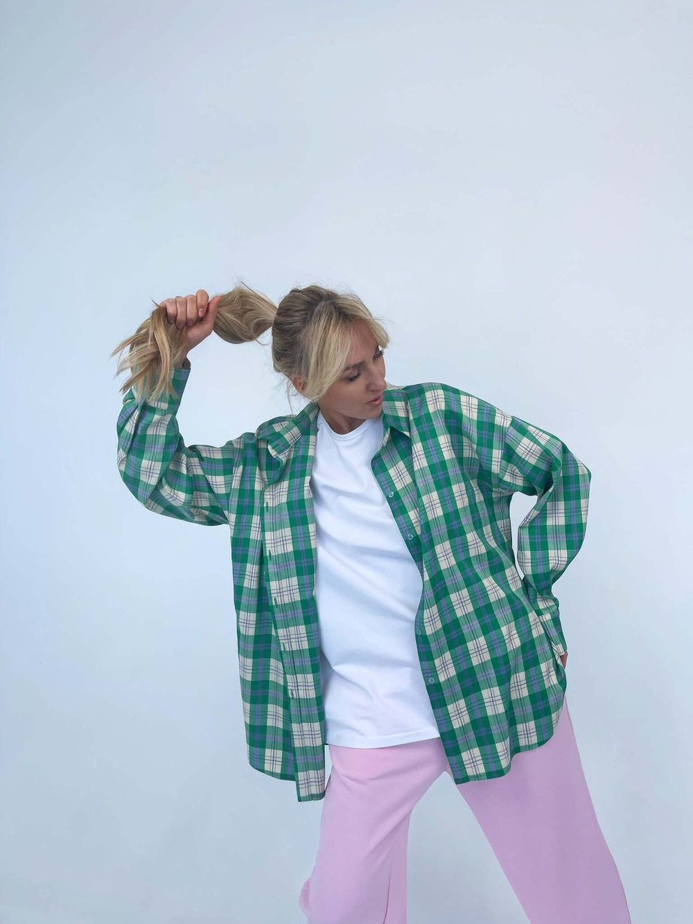 Рубашка зеленая клетка 3