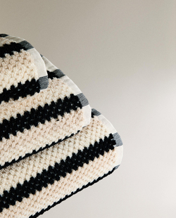 Zara Home Полотенце для лица и рук из хлопка, чёрный · 2541/013