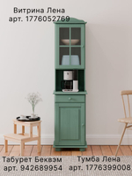 Тумба, 48х39х81, Лена, однодверная, из массива дерева, с ящиком, буфет для кухни, эвкалипт, Dipriz