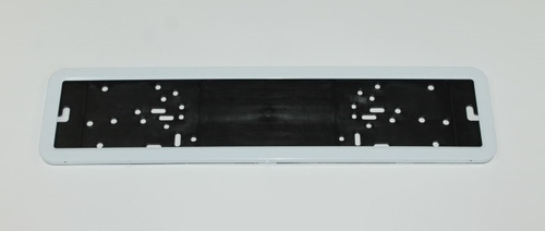 Рамка под номер /белая/ пластик + нерж. сталь (Titan)