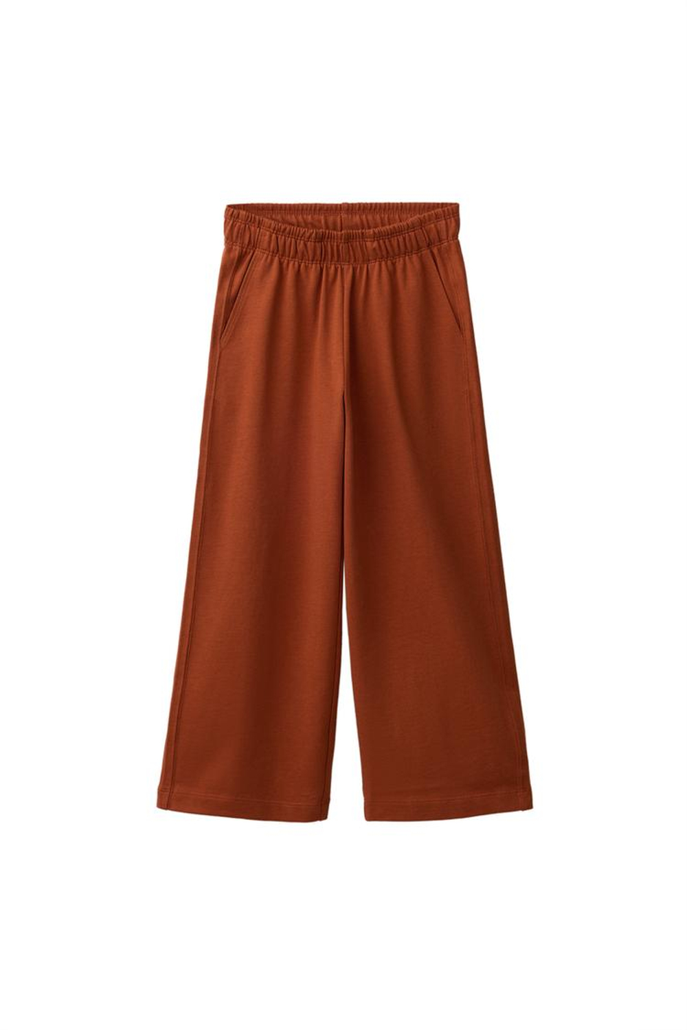 ZARA БРЮКИ WIDE LEG ИЗ ПЛОТНОГО ТРИКОТАЖА, ТЕРРАКОТОВЫЙ