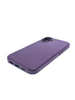 Кожаный чехол Leather Case iPhone 16 Plus, Dark Cherry Темно-Фиолетовый