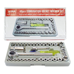 Набор трещетка+38 головок+отвертка в кейсе "AIWA" (197086)