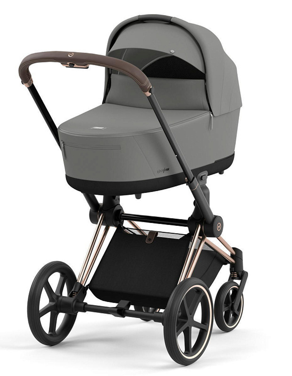 Коляска 3 в 1 Cybex Priam IV Rosegold complete и автокресло Cloud T i-Size Platinum White Plus Mirage Grey