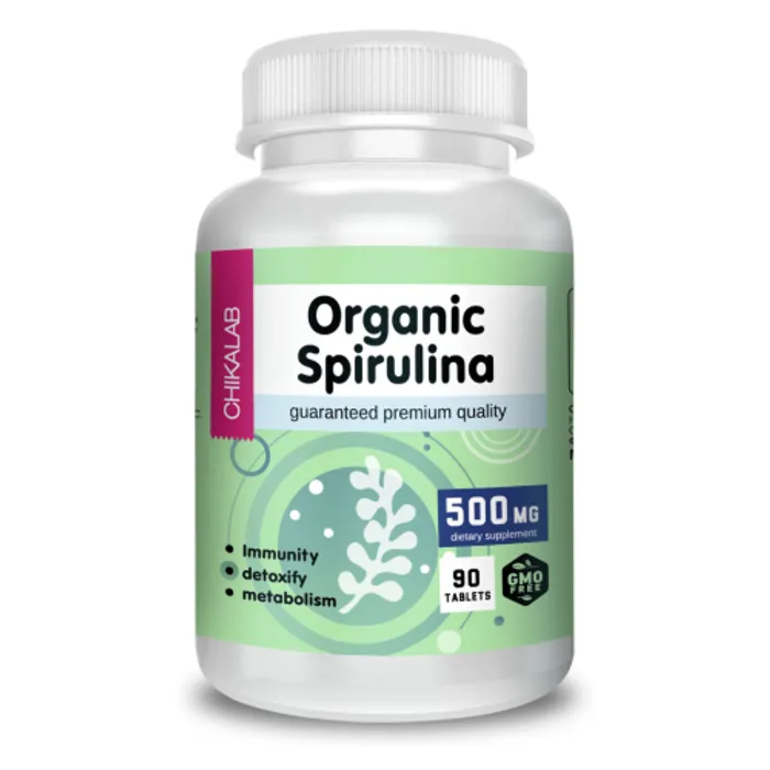 Спирулина, Organic Spirulind, Chikalab, 90 таблеток