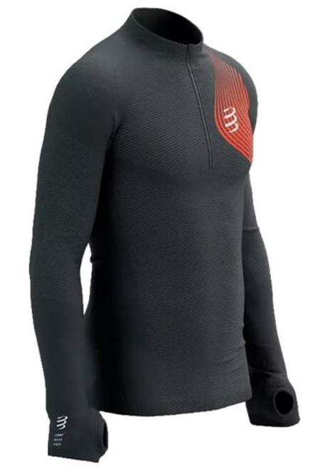 Термобелье Compressport Winter Trail Postural Long Sleeve Top - black/core red