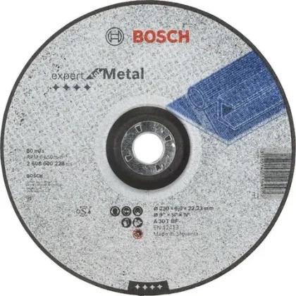 Обдирочный круг, выпуклый, Expert for Metal, 230х6 мм BOSCH 2608600228
