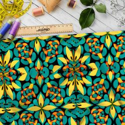 Ткань бифлекс  болотные цветочки