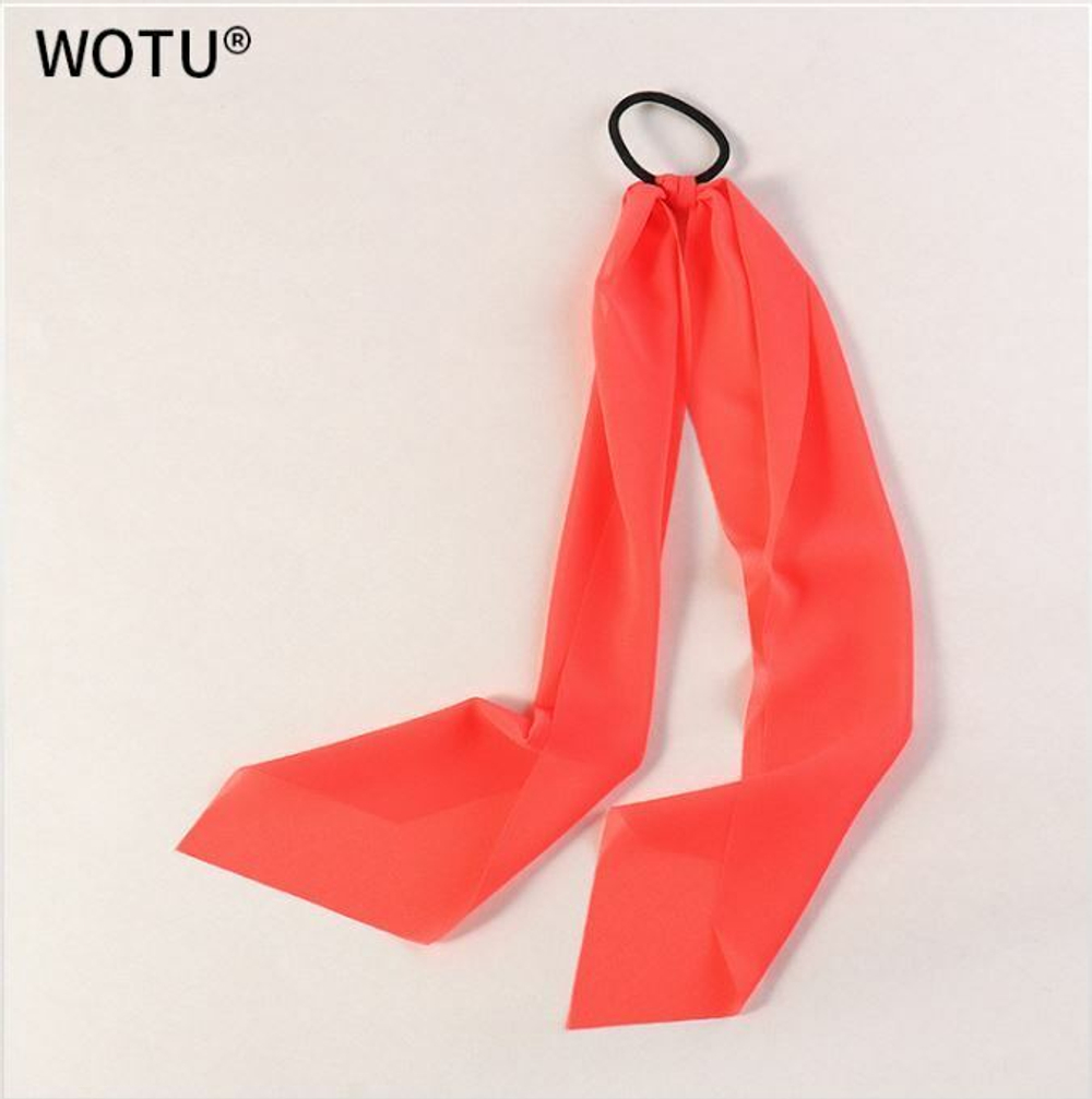 SALE! Резинка - платок-повязка для волос,цвет неоновый оранжевый, 1 шт.