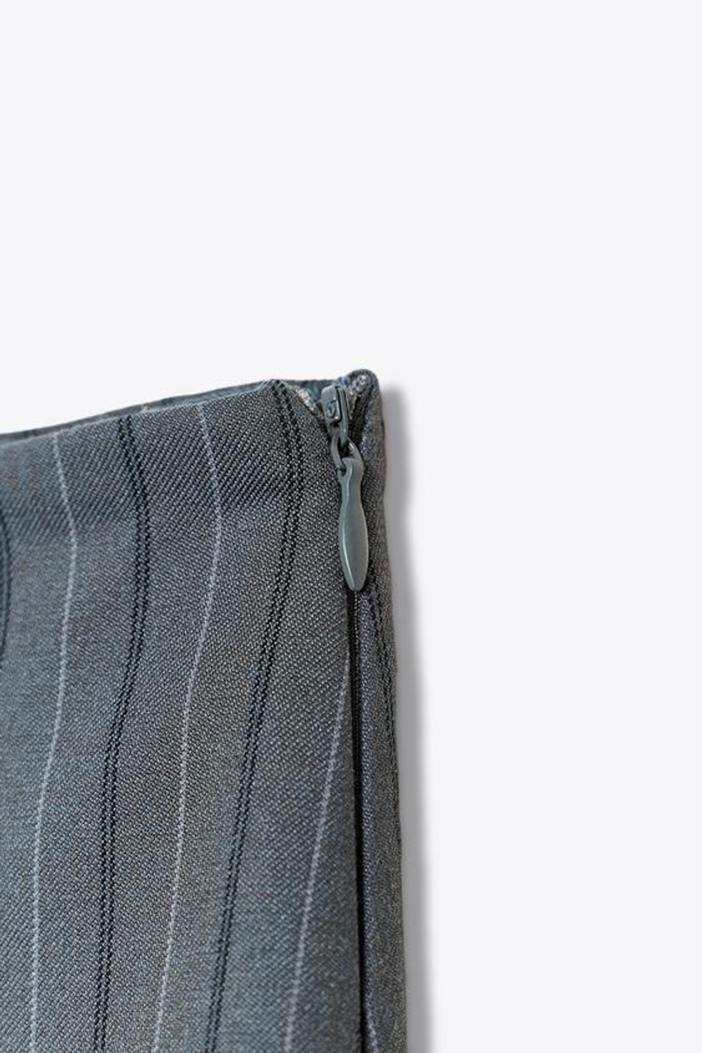 ZARA БРЮКИ-ЮБКА В ТОНКУЮ ПОЛОСКУ, СЕРО-СИНИЙ