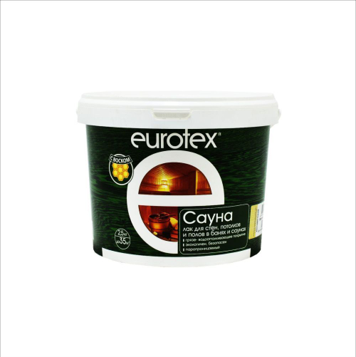 EUROTEX Сауна Лак для дерева акриловый 0,9кг