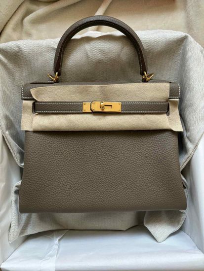Cумка Hermes Kelly 28 Etoupe Togo Gold Hardware 