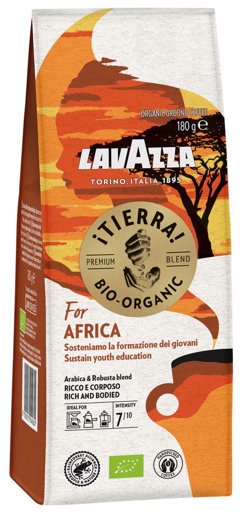 Кофе молотый Lavazza Tierra Bio-Organic For Africa, 180 г